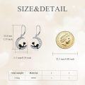wholesale 925 Sterling Silver Cat Moon Shape Pendant Leverback Earring Set for Women Girls Gifts 4cm Length-0-1