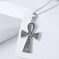 wholesale 925 Sterling Silver Ankh Pendant Necklace With Chain-0-1