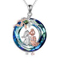 wholesale Sterling Silver Heart Necklace Sisters Gift for Friendship Birthday Christmas-Sister Necklaces Crystal