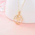 wholesale 14K Gold Tree Of Life Pendant Necklace For Women - Cubic Zirconia Accents-0-4