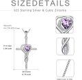 wholesale TOUPOP Birthstone Cross Necklace 925 Sterling Silver Heart Cross Necklace Love Infinity Jewelry Birthday Christmas Gifts For Women Her Girlfriend Wife -0-5
