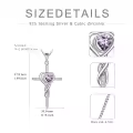 TOUPOP Sterling Silver Birthstone Cross Necklace Heart Infinity Jewelry Gifts-0-5