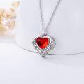 wholesale 925 Sterling Silver Red Crystal Angel Wings Heart Keepsake Pendant Necklace with Funnel and Fill Tool-0-1