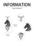 wholesale 925 Sterling Silver Black Enamel Horse Head Celtic Knot Pendant Necklace for Men-0-3