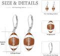 wholesale 925 Sterling Silver Football Shape Enamel Sporty Leverback Dangle Drop Earrings for Women and Girls-0-5