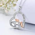 wholesale 925 Sterling Silver Mama Bear Family Pendant Necklaces with Cub Charm Gifts for Mom Wife Her Daughter Girlfriend-0-2