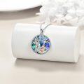 wholesale 925 Sterling Silver Abalone Shell Fox Tree of Life Pendant Necklace for Women and Girls-0-2
