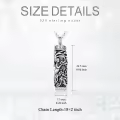 TOUPOP Sterling Silver Tree Of Life Cylinder Urn Necklace For Ashes Memorial Jewelry-0-5