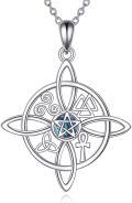 wholesale 925 Sterling Silver 925 Celtic Knot Pentagram Triskele Hecate Goddess Necklace for Women-0-0
