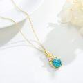 wholesale 10K Gold Turquoise Stone Butterfly Pendant Necklace - Mothers Day Gifts for Her-0-2