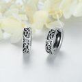 wholesale 925 Sterling Silver Celtic Knot Huggie Earrings with Star Design and Leaf Pattern-0-3