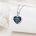 wholesale 925 Sterling Silver Iridescent Crystal Heart Pendant Necklace - Valentine's Day Gifts for Her-0-7