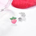 wholesale 925 Sterling Silver Pink Peaches Fruit Stud Earrings for Women Girls  4g-0-1