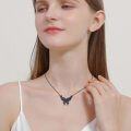wholesale 925 Sterling Silver Blue Enamel Butterfly Pendant Necklace for Women-0-2