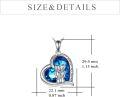 wholesale 925 Sterling Silver Blue Crystal Heart Tree of Life Sisters Pendant Necklace-0-2