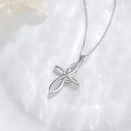 wholesale 14K White Gold Celtic Knot Cross Pendant Necklace for Women - Tone Chain (18)-0-5