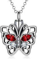 wholesale 925 Sterling Silver Blue Austrian Crystal Butterfly Cremation Urn Pendant Necklace with Funnel and Fill Tool-0-7