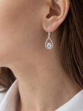 wholesale 925 Sterling Silver Blue Opal Teardrop Owl Dangle Earrings s for Women-0-5