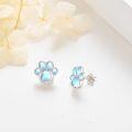wholesale 925 Sterling Silver Moonstone Cat Dog Paw Print Stud Earrings-0-1