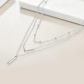 wholesale 925 Sterling Silver Boho Layered Necklace with Triangle and Vertical Bar Pendants Christmas s for Women-0-3