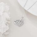 wholesale 925 Sterling Silver Heart Pendant Necklace Wholesale With Cubic Zirconia-0-3