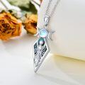 wholesale 925 Sterling Silver Opalite Abalone Shell Egyptian Goddess Triple Moon Pendant Necklace for Women Witchcraft s-0-4