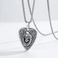 wholesale 925 Sterling Silver Gothic Grim Reaper Pendant Necklace with Red Eyes and Celtic Knot Design - Halloween Jewelry for Women & Men-0-2