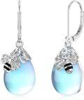 wholesale 925 Sterling Silver Honeybee Drop Earrings with Blue Opalite and Citrine Stone Elements-0-0