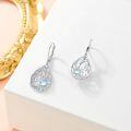 wholesale 925 Sterling Silver Teardrop Moonstone & Turquoise Filigree Drop Earrings for Women-0-2