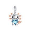 wholesale  925 Sterling Silver Blue Zircon Axolotl Charm Bead for Bracelet (12.2-14.2mm)-0-0