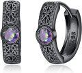 wholesale 925 Sterling Silver Celtic Knot Mystic Topaz Huggie Hoop Earrings for Men & Women-0-0