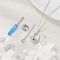 wholesale 925 Sterling Silver Heart Pendant With Rose Gold Insert And Accessories Set-0-3