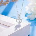 wholesale 925 Sterling Silver Heart Charm Pendant with Cubic Zirconia and Engraved Message Not sisters by blood - DIY  for Women-0-4