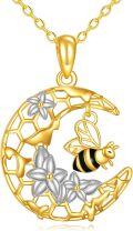 wholesale 925 Sterling Silver Moon & Bee Honeycomb Daisy Flower Pendant Necklace for Women -0-0