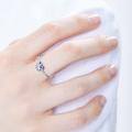 wholesale 925 Sterling Silver C Shaped Ring With Clear Round Crystal-0-5