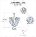 wholesale 925 Sterling Silver Abalone Shell Angel Wing Pendant Necklace with Cubic Zirconia Center Stone-0-9