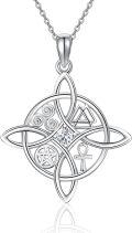 wholesale Sterling Silver Celtic Cross Witches Knot Pendant Necklace Amulet Gift-0-45