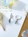 wholesale 925 Sterling Silver Platinum Plated Blue Dolphin Beach Ball Drop Earrings-0-3