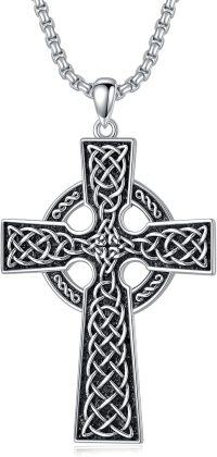 wholesale 925 Sterling Silver &  Celtic Knot Cross Pendant Necklaces for Men/Women-I Celtic Cross Necklace