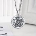 wholesale 925 Sterling Silver St Christopher Protect Us Medal Necklace Pendant-0-1