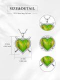 wholesale 925 Sterling Silver Green Softball Heart Crossed Bats Cz Halo Pendant Necklace-0-1
