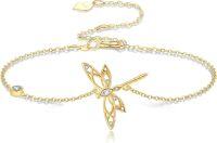 wholesale 14K Gold Dragonfly Chain Charm Bracelet for Women Girls-Dragonfly Bracelet