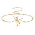 wholesale 14k Gold Dragonfly Cubic Zirconia Dainty Chain Bracelet For Women-0-0