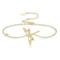 wholesale 14k Gold Dragonfly Charm Bracelet-Dragonfly Bracelet