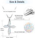 wholesale 925 Sterling Silver Opal Butterfly Cross Pendant Necklace for Women Confirmation Gifts-0-4