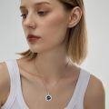 wholesale 925 Sterling Silver Round Zodiac Sign Constellation Pendant Necklace with Cubic Zirconia Stones and Chain for Women & Men-0-1