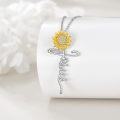 wholesale Silver Sunflower Pendant Necklace - 925 Sterling Silver Chain & Charm for Women's Fashion s-0-3