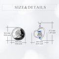 wholesale 925 Sterling Silver Heart-Shaped Blue Enamel Owl Pendant Necklace - Never Give Up Inspiration s for Women-0-5