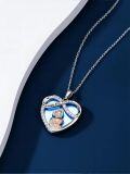 wholesale 925 Sterling Silver I Love You Forever Heart Pendant Necklaces for Grandma and Granddaughter with Mother's Photo & Engraved Message-0-2