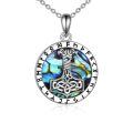wholesale 925 Sterling Silver Viking Thor Hammer Mjolnir Rune Abalone Shell Pendant Necklace-0-0